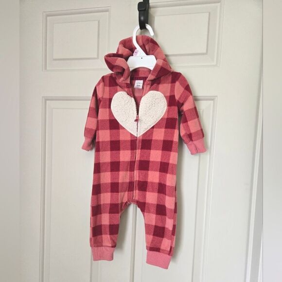 2/$30 Carters Fleece Jumpsuit Size 6m - Picture 1 of 3